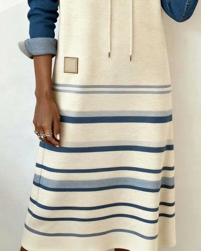 Rosanne | Striped Sweater Dress with Hood