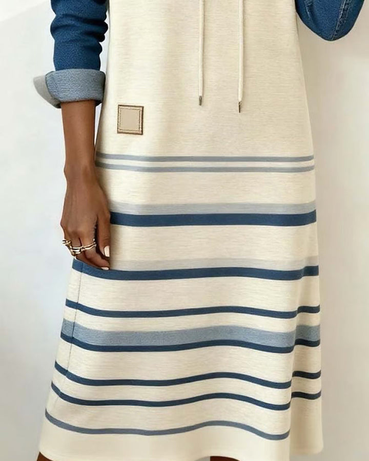 Rosanne | Striped Sweater Dress with Hood