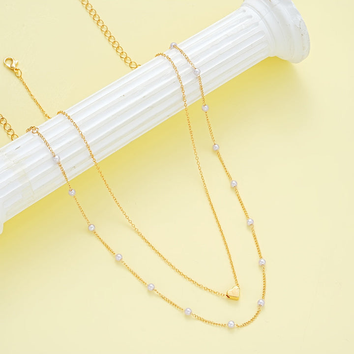 Simple Heart Necklace & Bracelet Set - View 2.0 | Avenly London