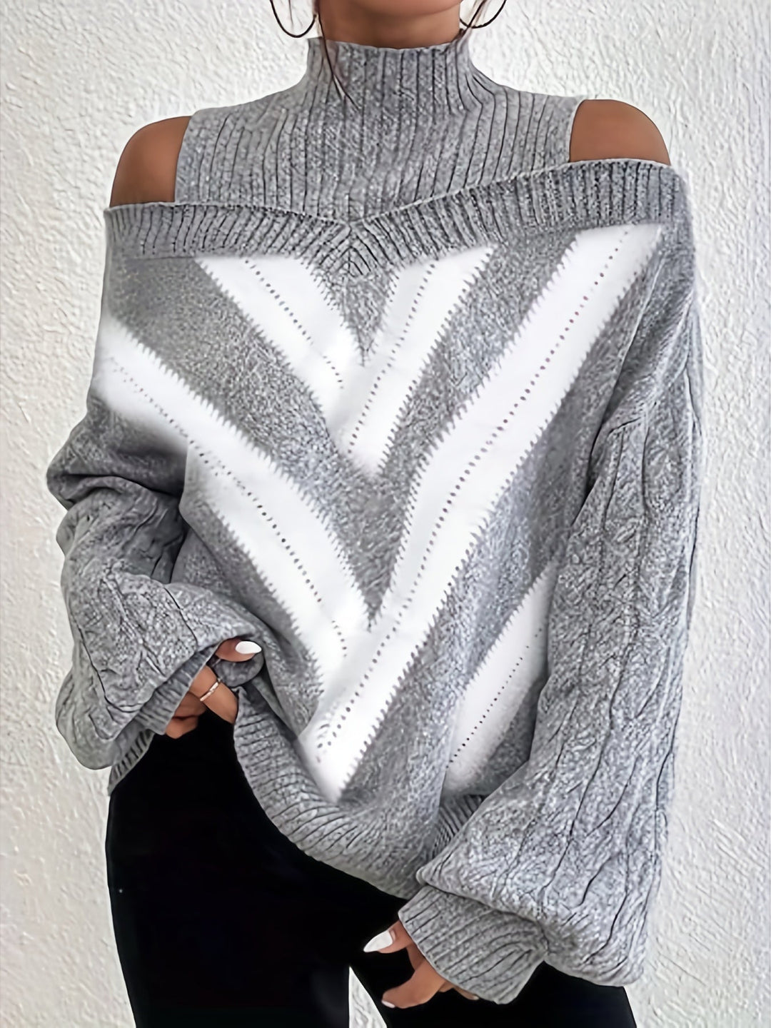 Off Shoulder Knitted Sweater - View 2.0 | Avenly London