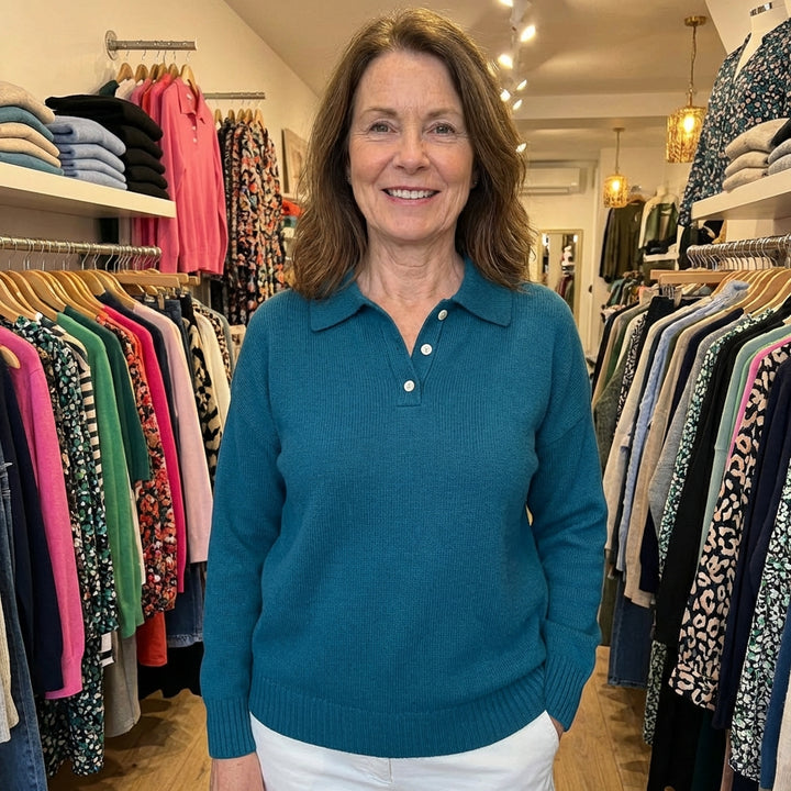 Soft Knit Sweater with Collar - View 3.0 | Avenly London