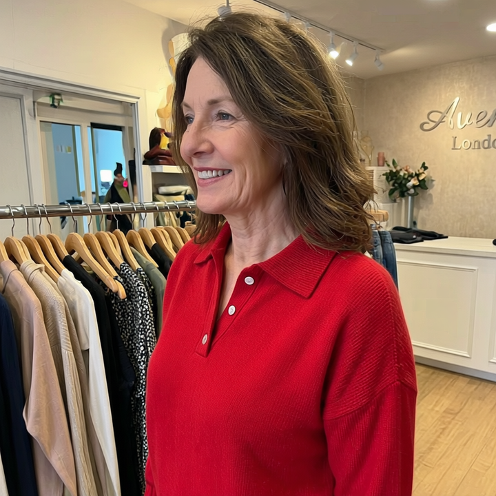 Soft Knit Sweater with Collar - View 7.0 | Avenly London