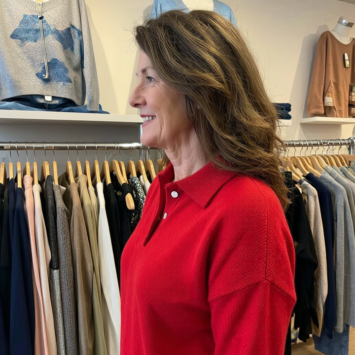 Soft Knit Sweater with Collar - View 8.0 | Avenly London