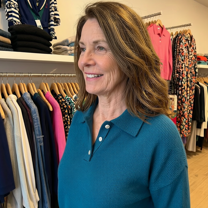 Soft Knit Sweater with Collar - View 11.0 | Avenly London