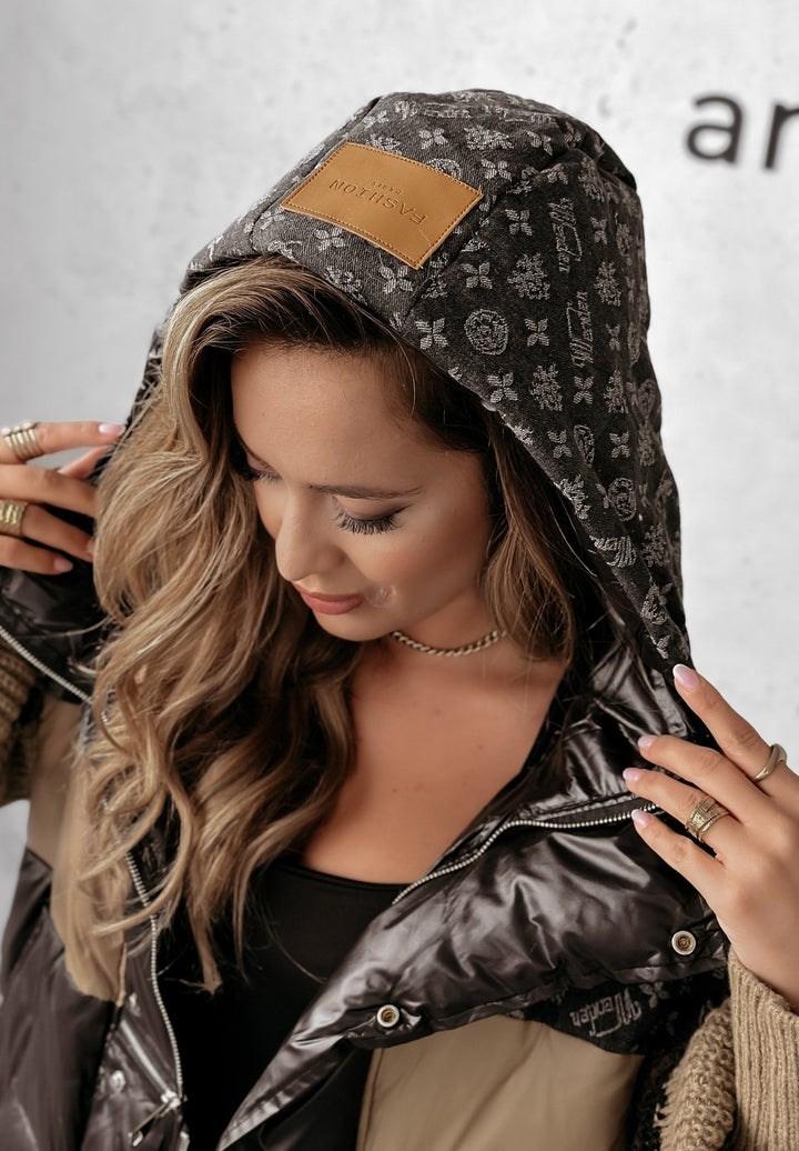 Hybrid Puffer Coat with Knitted Sleeves - View 3.0 | Avenly London